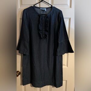 Draper James Chambray Ruffle Shift Dress, size 12